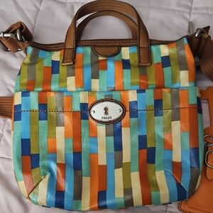 Fossil Colorful Striped Crossbody Bag